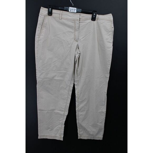 EILEEN FISHER KHAKI SIZE 14 INSEAM 27" PANTS - Picture 1 of 5